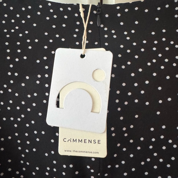 Commense Black and White Polka Dot Long Sleeve Dress - Picture 5 of 6